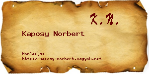Kaposy Norbert névjegykártya