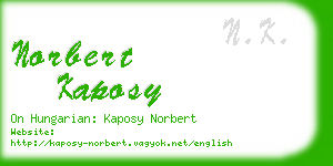 norbert kaposy business card